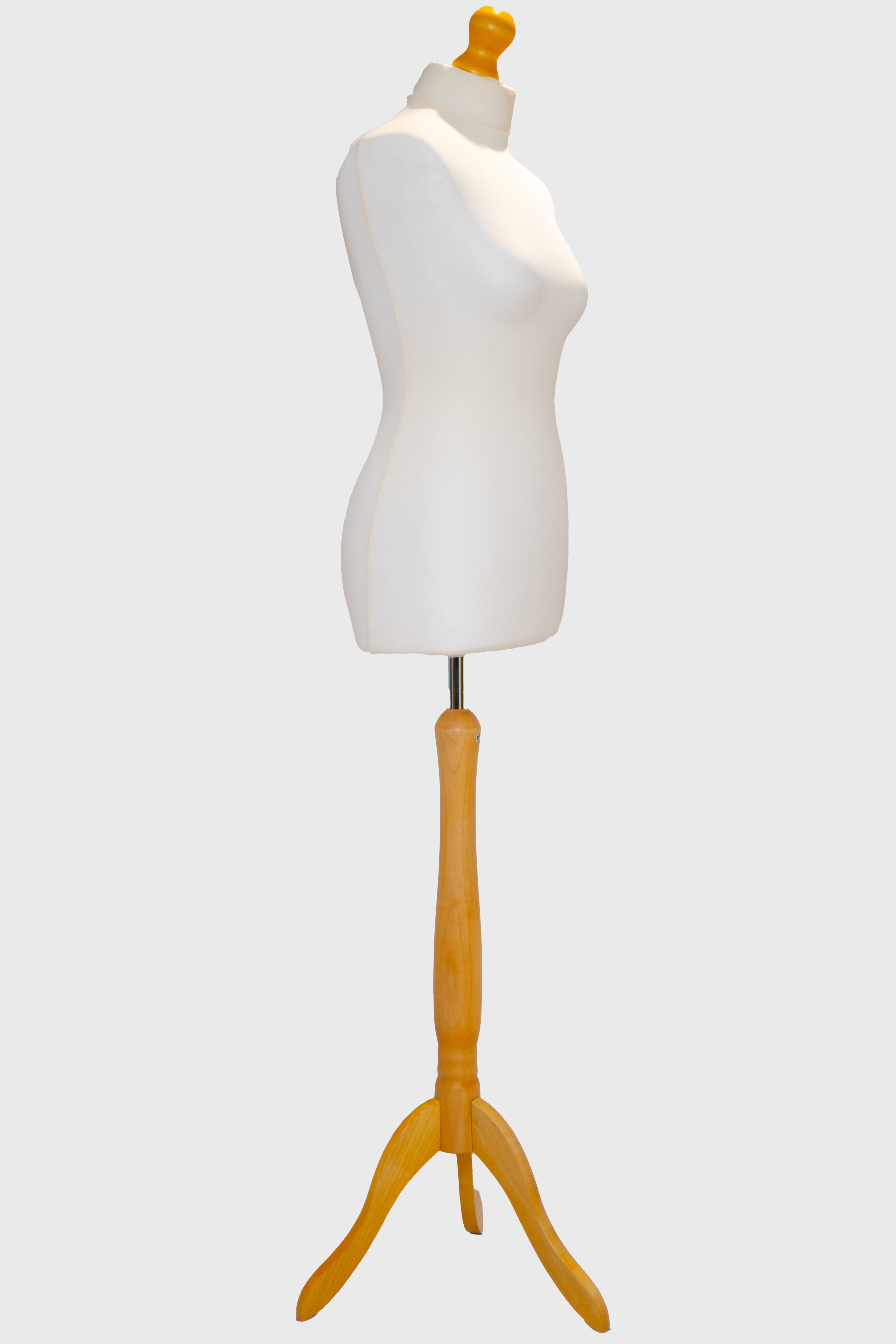 2 Tailors Dummy Female Size 10/12 Cream With Lightwood Tripod