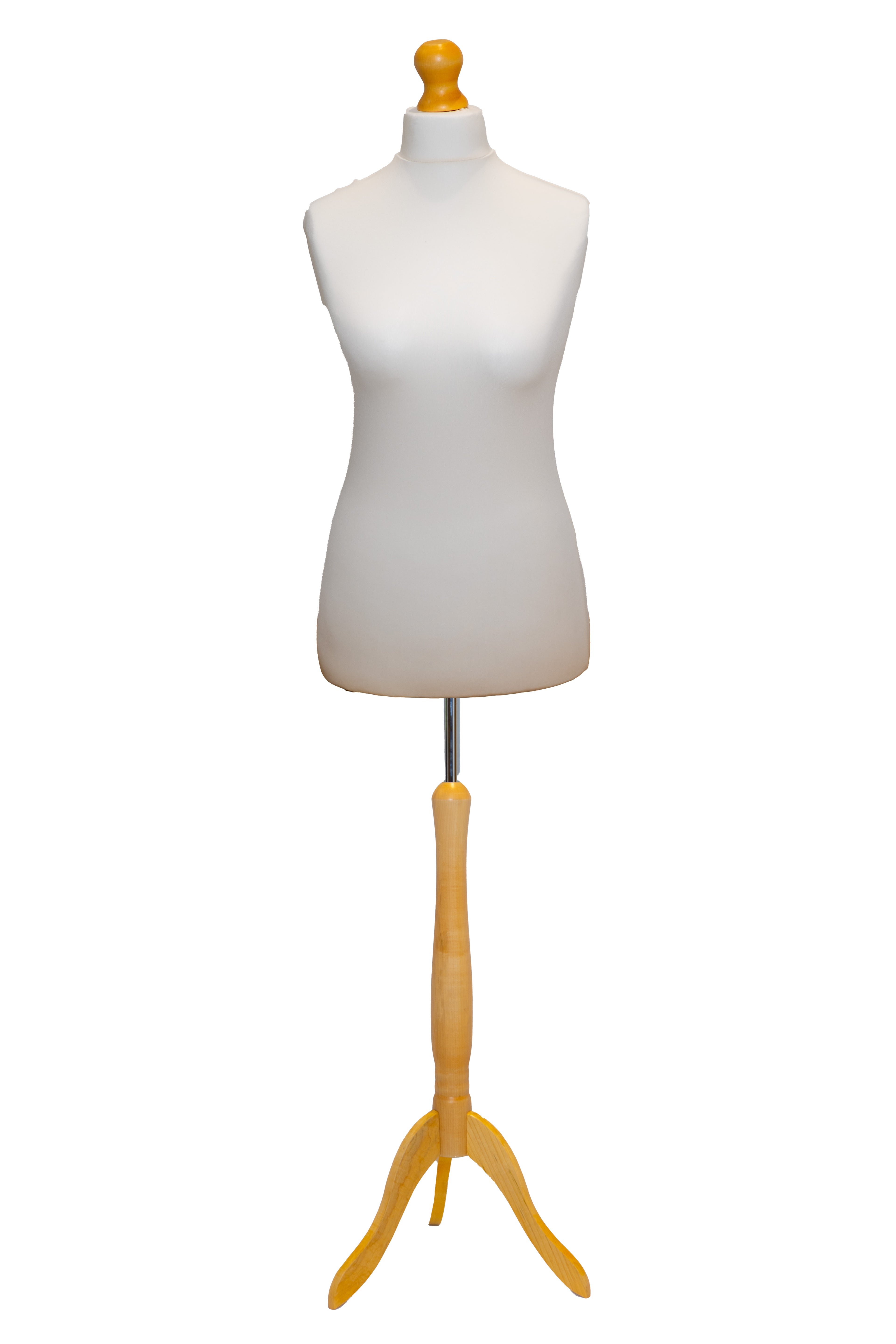 3 Tailors Dummy Female Size 12/14 Cream With Lightwood Tripod